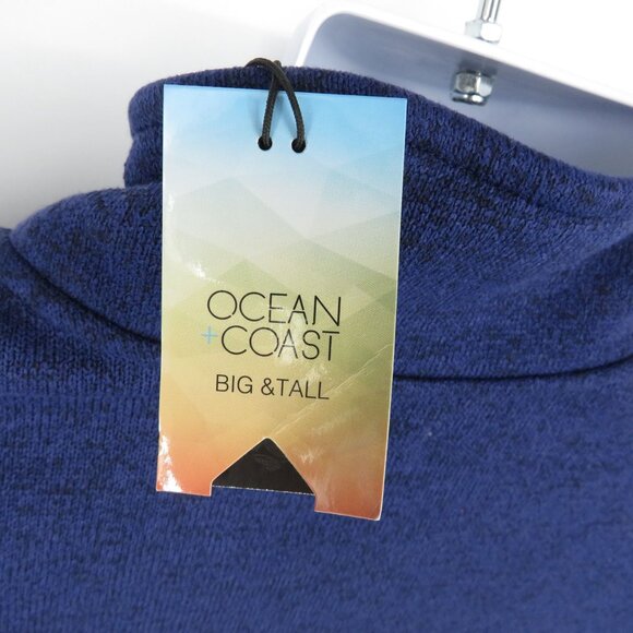 Ocean Coast Big Tall Men's LT Navy Blue Quarter-Zip Pullover Sweater NWT $64.50 - Picture 6 of 6